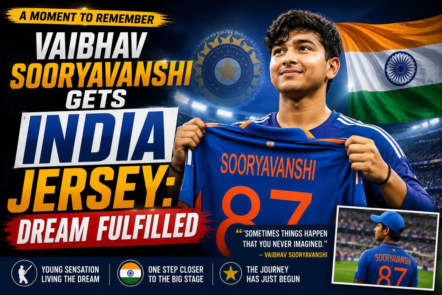 Vaibhav Sooryavanshi Gets India Jersey: Dream Fulfilled