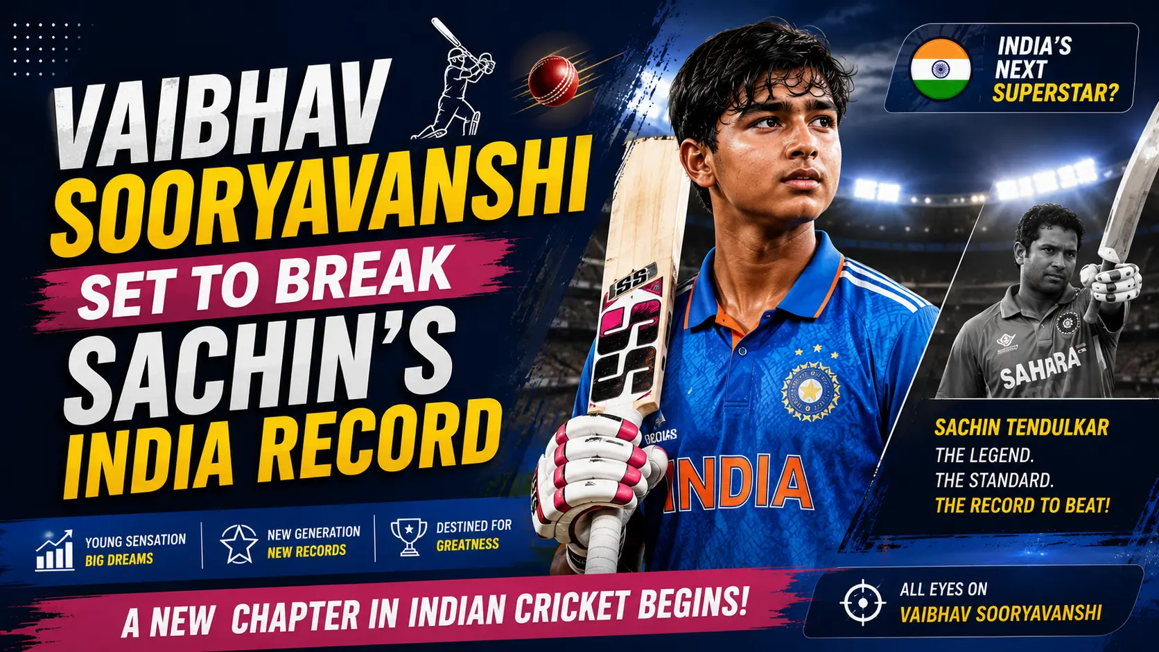 Vaibhav Sooryavanshi Set to Break Sachin’s India Record